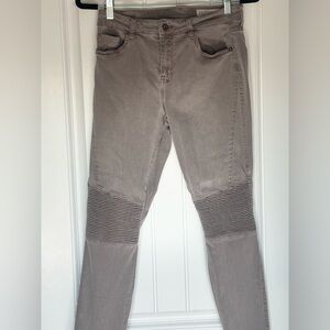 Pistola Taupe Denim with Red Stitching